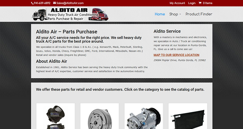 Screenshot of the AlditoAir.com website